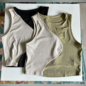 Color Block Ribbed Knit Tank Tops (Set of 2)